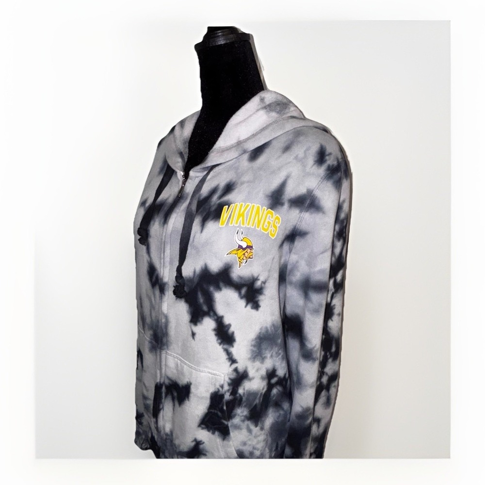 NFL Minnesota Vikings Tie-Dye Hooded Sweatshirt Jacket‎ Full Zip Size - Medium